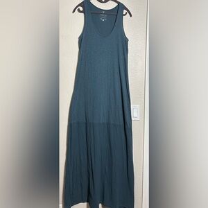 Velvet by Graham and Spencer Chic Teal Maxi Dress, Vintage Slub. Lightweight. S